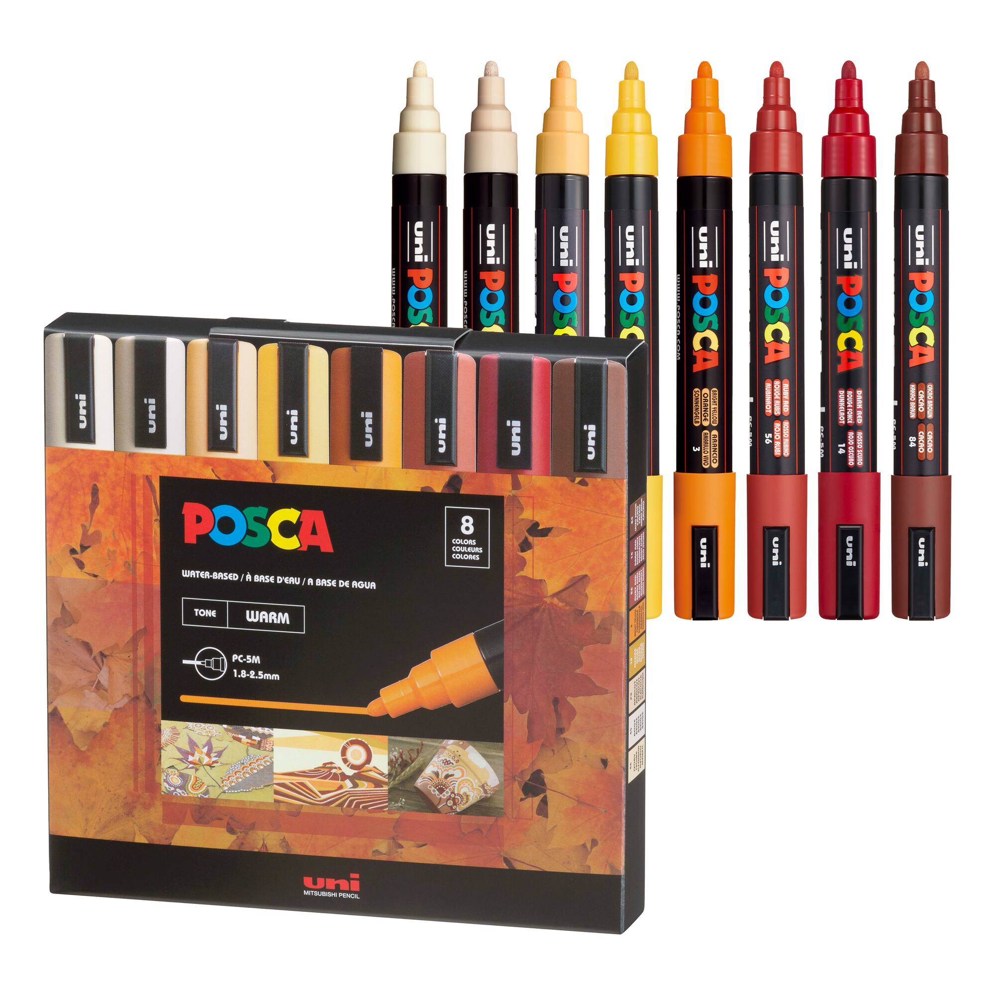 POSCA PC-5M Warm Tones Paint Marker Set